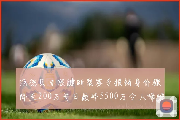 范德贝克跟腱断裂赛季报销身价骤降至200万昔日巅峰5500万令人唏嘘
